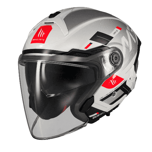 Casca open face motociclete MT Cosmo SV Silence A2 gri lucios (ochelari soare integrati) - tip viziera: MT-V-37 2