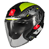 Casca open face motociclete MT Cosmo SV Silence B3 galben fluor lucios (ochelari soare integrati) - tip viziera: MT-V-37