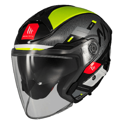 Casca open face motociclete MT Cosmo SV Silence B3 galben fluor lucios (ochelari soare integrati) - tip viziera: MT-V-37 2