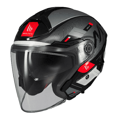 Casca open face motociclete MT Cosmo SV Silence B2 negru/gri lucios (ochelari soare integrati) - tip viziera: MT-V-37 2