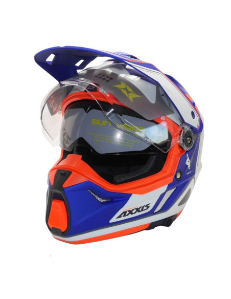 Casca adventure/touring/off road Axxis model Wolf DS Roadrunner C7 albastru lucios – tip viziera: MT-V-20