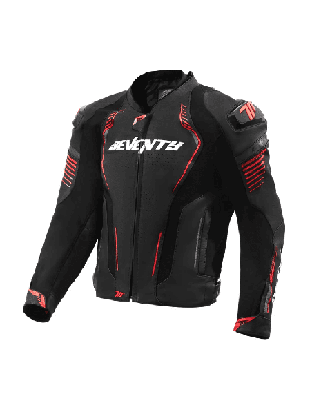 Geaca (jacheta) motociclete barbati Racing Seventy all season/iarna model SD-JL24 Spoiler culoare: negru/rosu