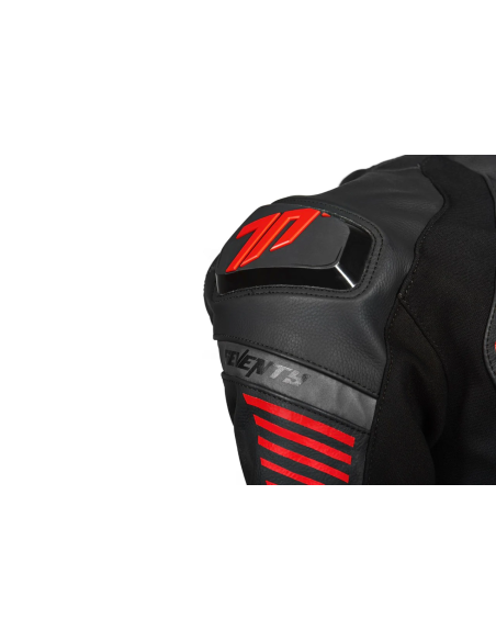 Geaca (jacheta) motociclete barbati Racing Seventy all season/iarna model SD-JL24 Spoiler culoare: negru/rosu