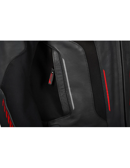 Geaca (jacheta) motociclete barbati Racing Seventy all season/iarna model SD-JL24 Spoiler culoare: negru/rosu