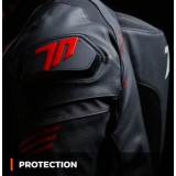 Geaca (jacheta) motociclete barbati Racing Seventy all season/iarna model SD-JL24 Spoiler culoare: negru/rosu