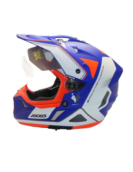 Casca adventure/touring/off road Axxis model Wolf DS Roadrunner C7 albastru lucios – tip viziera: MT-V-20