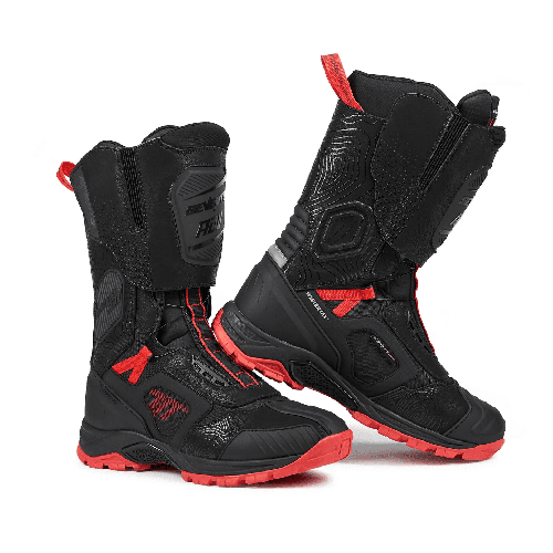 Ghete (cizme) moto Adventure (Touring) Unisex Seventy model SD-BA6 Stelvio culoare: negru/rosu