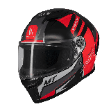 Casca integrala MT Stinger 2 Tron B15 negru/rosu lucios - tip viziera: MT-V-28B - punctaj maxim SHARP Test – 5 stele