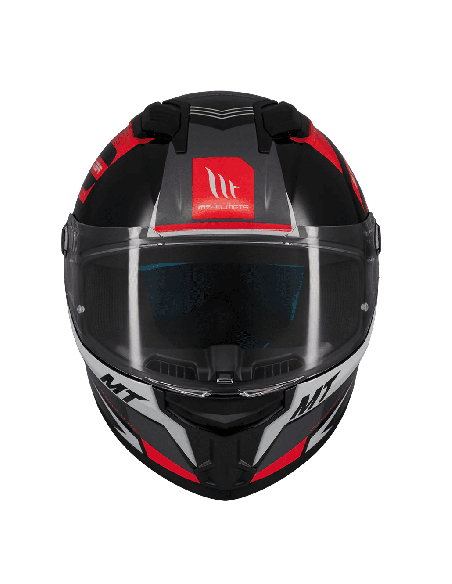 Casca integrala MT Stinger 2 Tron B15 negru/rosu lucios - tip viziera: MT-V-28B - punctaj maxim SHARP Test – 5 stele
