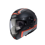 Casca modulabila (flip-up) Caberg model Levo X Elite L7 negru/gri/rosu fluor mat Pinlock ready - lentila Pinlock inclusa (fibra 