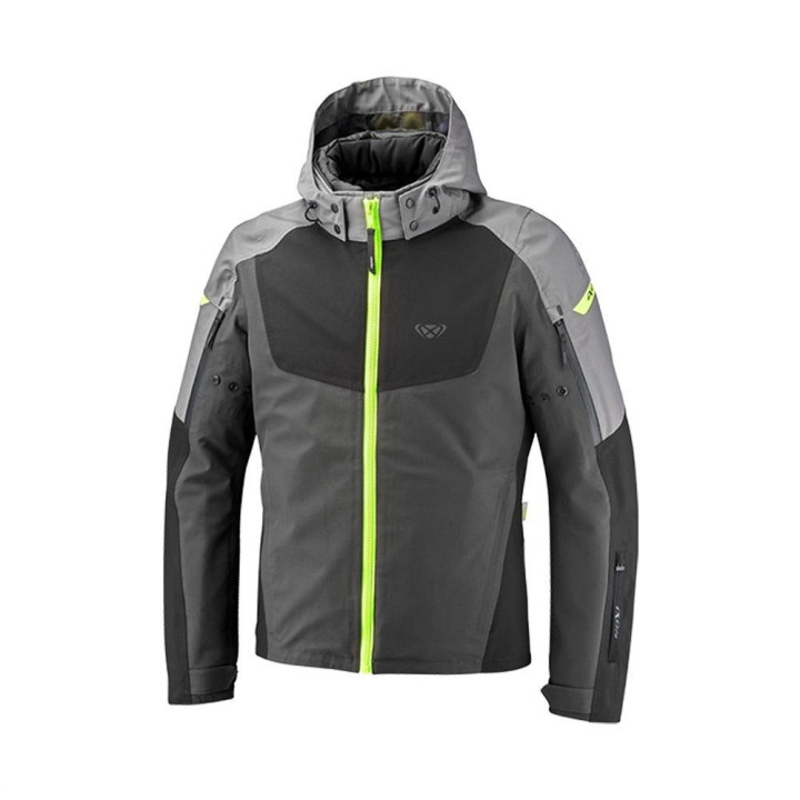 Geaca (jacheta) motociclete barbati Touring/Adventure/Urban Ixon All season model Burning MS culoare: gri/negru/galben (geaca la