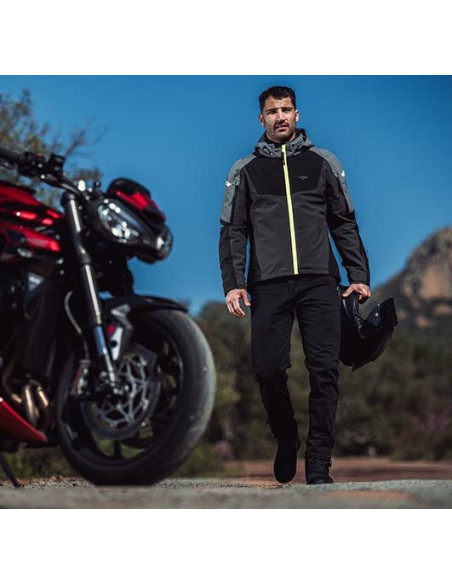 Geaca (jacheta) motociclete barbati Touring/Adventure/Urban Ixon All season model Burning MS culoare: gri/negru/galben (geaca la