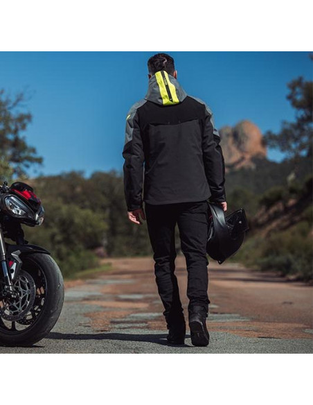 Geaca (jacheta) motociclete barbati Touring/Adventure/Urban Ixon All season model Burning MS culoare: gri/negru/galben (geaca la