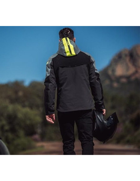Geaca (jacheta) motociclete barbati Touring/Adventure/Urban Ixon All season model Burning MS culoare: gri/negru/galben (geaca la