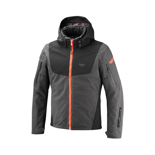 Geaca (jacheta) motociclete barbati Touring/Adventure/Urban Ixon All season model Burning MS culoare: antracit/negru/rosu neon (