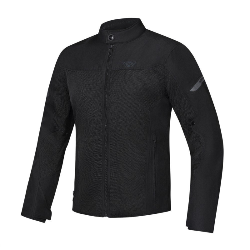 Geaca (jacheta) motociclete barbati Racing/Roadster Ixon vara model Fresh MS culoare: negru - tip croi: Slim Fit