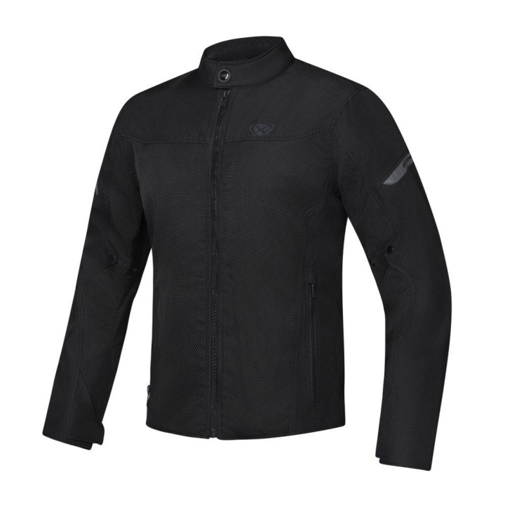 Geaca (jacheta) motociclete barbati Racing/Roadster Ixon vara model Fresh MS culoare: negru - tip croi: Slim Fit