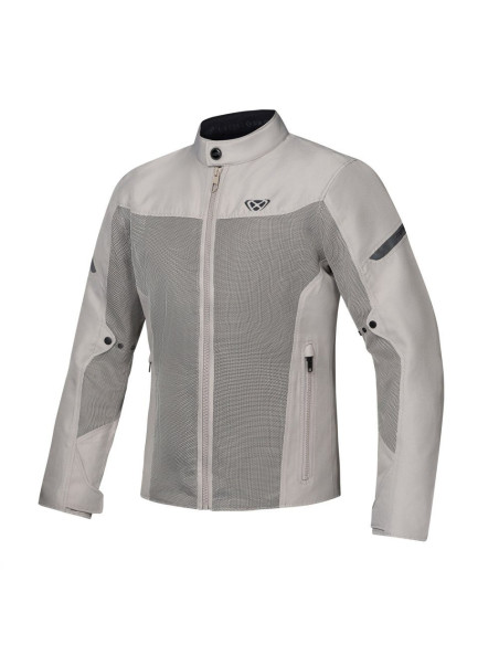 Geaca (jacheta) motociclete barbati Racing/Roadster Ixon vara model Fresh MS culoare: greige (gri) - tip croi: Slim Fit