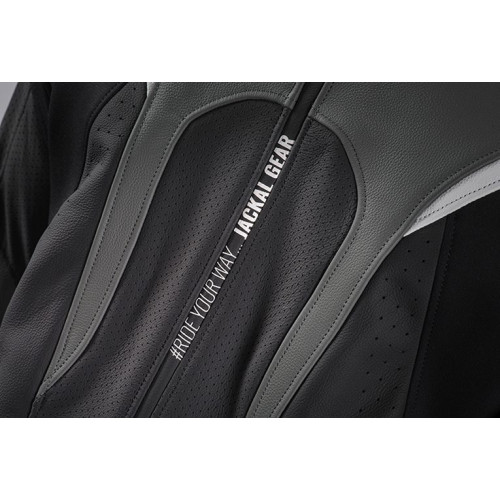 Geaca (jacheta) motociclete barbati piele Racing Ixon vara model Jackal JKT MS culoare: negru 2