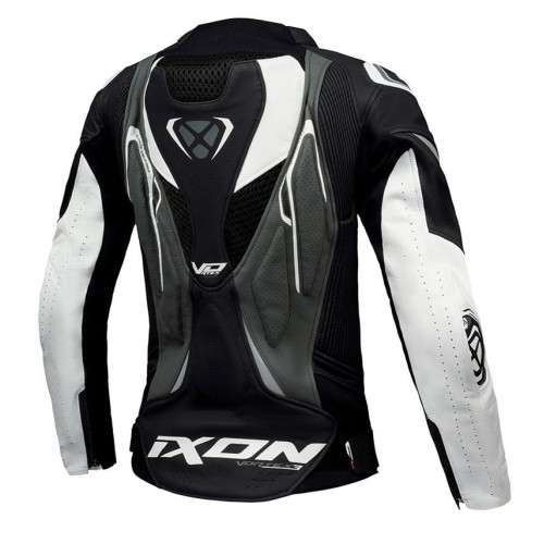 Geaca (jacheta) motociclete femei piele Racing Ixon vara model Vortex 3 LS culoare: negru/antracit/alb 2