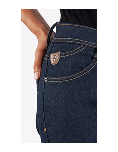 Blugi (jeans) moto femei Ixon model Maddie culoare: Dark raw (albastru) (Cordura® Denim) - Slim Fit - clasa AA