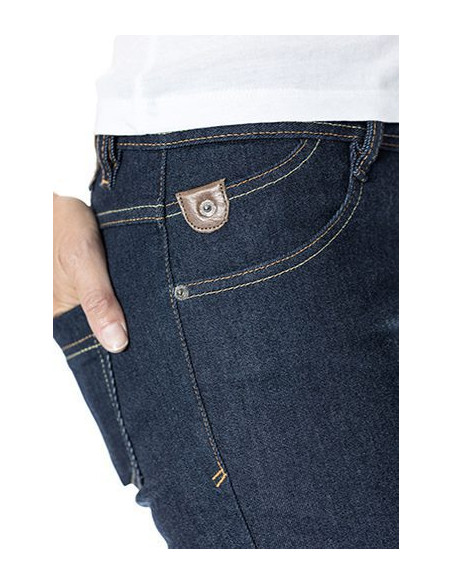 Blugi (jeans) moto femei Ixon model Maddie culoare: Dark raw (albastru) (Cordura® Denim) - Slim Fit - clasa AA