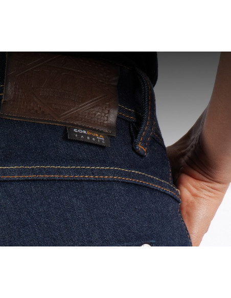Blugi (jeans) moto femei Ixon model Maddie culoare: Dark raw (albastru) (Cordura® Denim) - Slim Fit - clasa AA