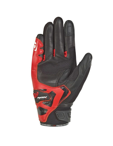 Manusi barbati Roadster vara piele/textil Ixon model RS Rise Air MS culoare: negru/rosu - degete tactile