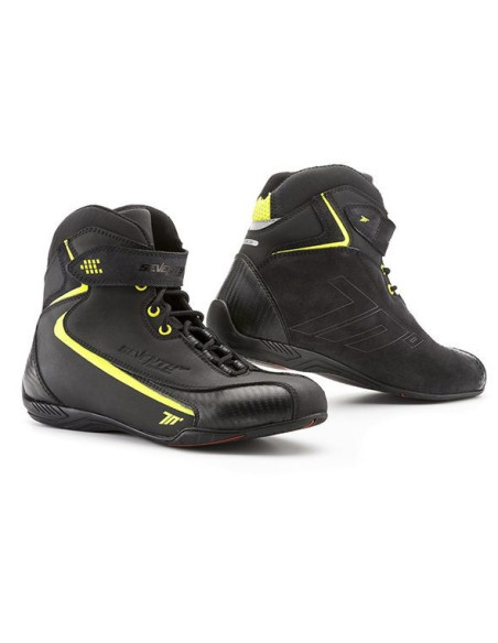 Ghete moto Urban Unisex Seventy model SD-BC6 culoare: negru/galben fluor