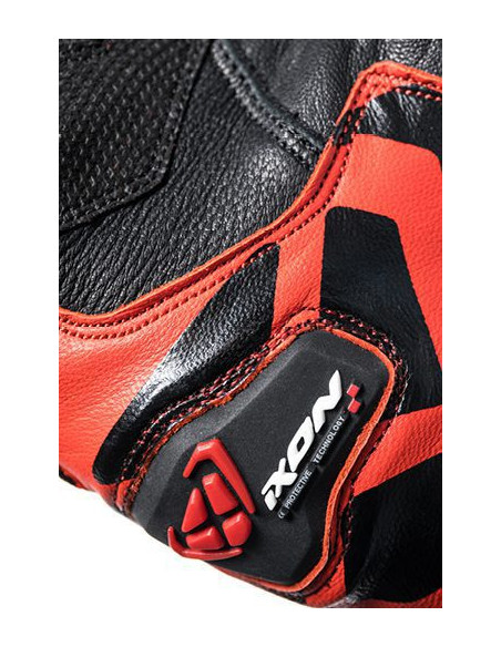 Manusi barbati Roadster vara piele/textil Ixon model RS Rise Air MS culoare: negru/rosu - degete tactile