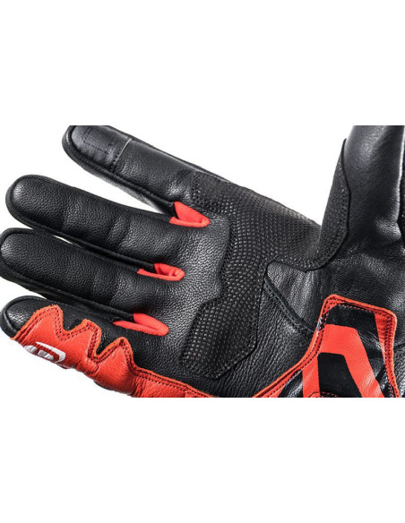 Manusi barbati Roadster vara piele/textil Ixon model RS Rise Air MS culoare: negru/rosu - degete tactile