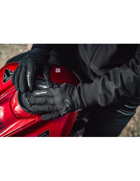 Manusi barbati Roadster Mid-season textil/piele Ixon model MIG 2 WP MS culoare: negru/alb - degete tactile - waterproof