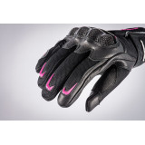 Manusi femei Roadster vara piele/textil Ixon model RS Rise Air LS culoare: negru/fucshsia (roz) - degete tactile