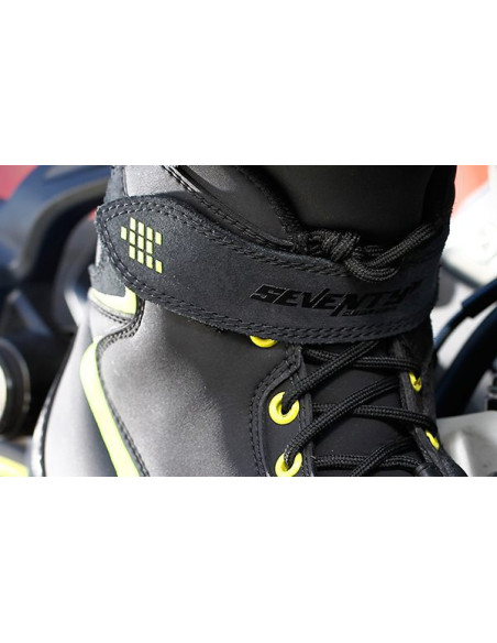 Ghete moto Urban Unisex Seventy model SD-BC6 culoare: negru/galben fluor
