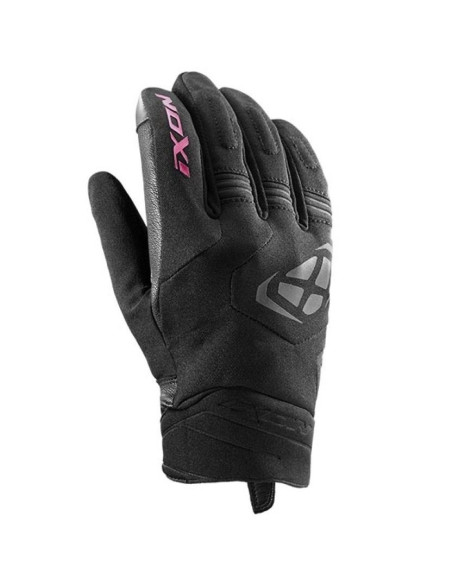 Manusi femei Roadster Mid-season textil/piele Ixon model MIG 2 WP LS culoare: negru/fuchsia (roz) - degete tactile - waterproof