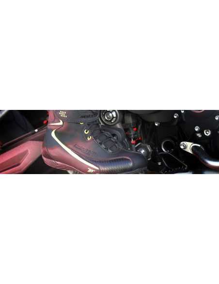 Ghete moto Urban Unisex Seventy model SD-BC6 culoare: negru/galben fluor