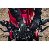 Manusi femei Roadster Mid-season textil/piele Ixon model MIG 2 WP LS culoare: negru/fuchsia (roz) - degete tactile - waterproof