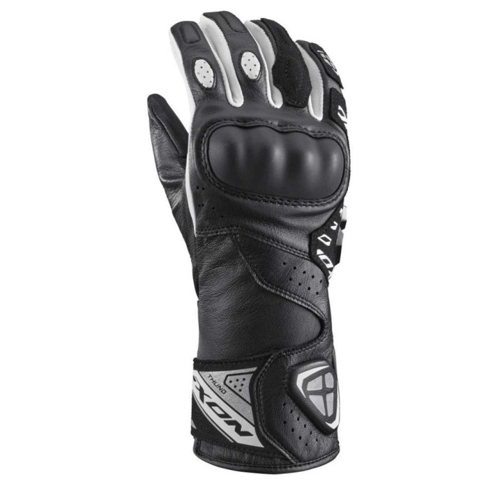 Manusi femei Racing vara piele Ixon model Thund LS culoare: negru/alb - degete tactile