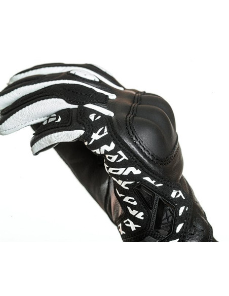 Manusi femei Racing vara piele Ixon model Thund LS culoare: negru/alb - degete tactile