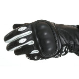 Manusi femei Racing vara piele Ixon model Thund LS culoare: negru/alb - degete tactile