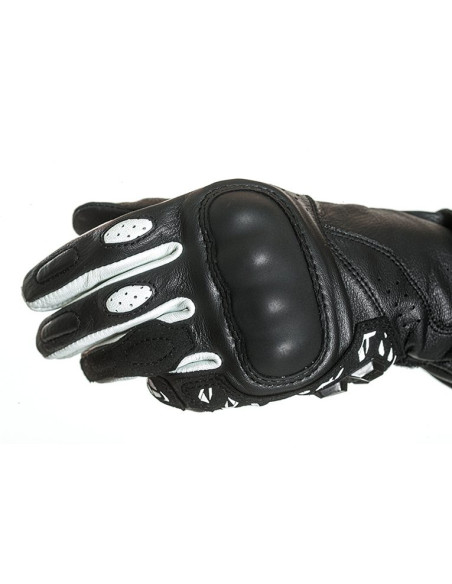 Manusi femei Racing vara piele Ixon model Thund LS culoare: negru/alb - degete tactile