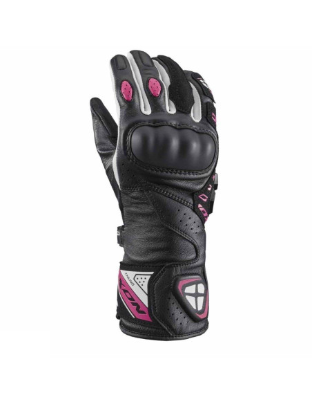 Manusi femei Racing vara piele Ixon model Thund LS culoare: negru/fucshia (roz) - degete tactile