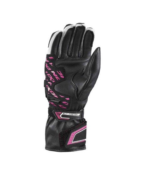 Manusi femei Racing vara piele Ixon model Thund LS culoare: negru/fucshia (roz) - degete tactile