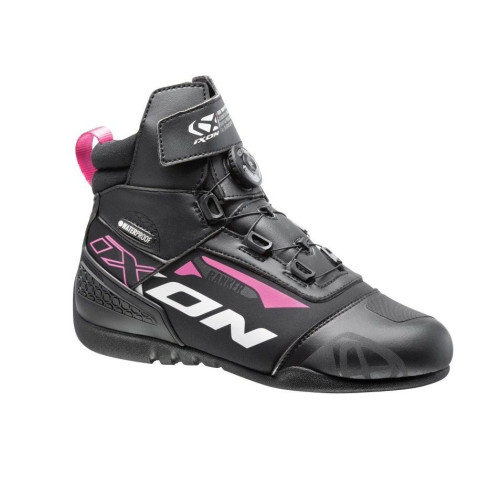 Ghete moto Roadster femei All season Ixon model Ranker WP LS culoare: negru/alb/fuchsia (roz) (100% waterproof) 2