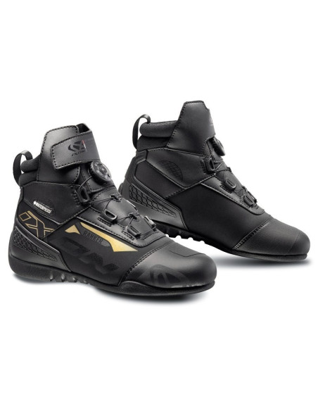 Ghete moto Roadster femei All season Ixon model Ranker WP LS culoare: negru/gold (auriu) (100% waterproof)