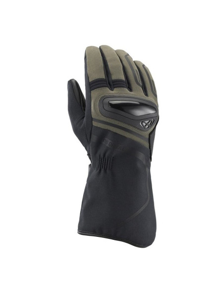 Manusi barbati Touring/Adventure Mid-season textil/piele Ixon model Drizzle MS culoare: khaki/negru – degete tactile (manusi lun