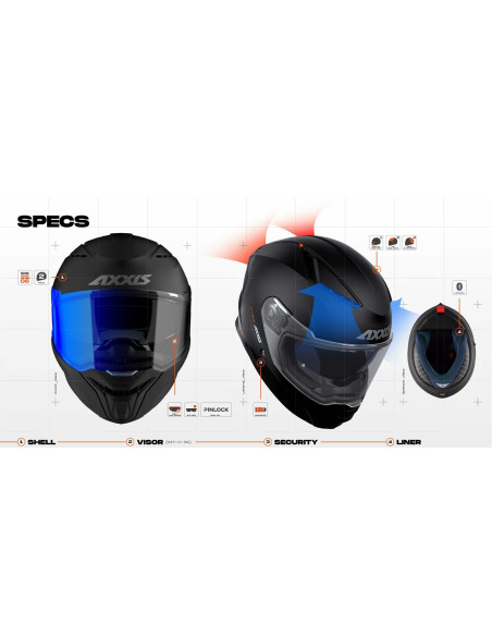 Casca integrala Axxis Fenix A1 negru mat - tip viziera: MT-V-31B - DKS429