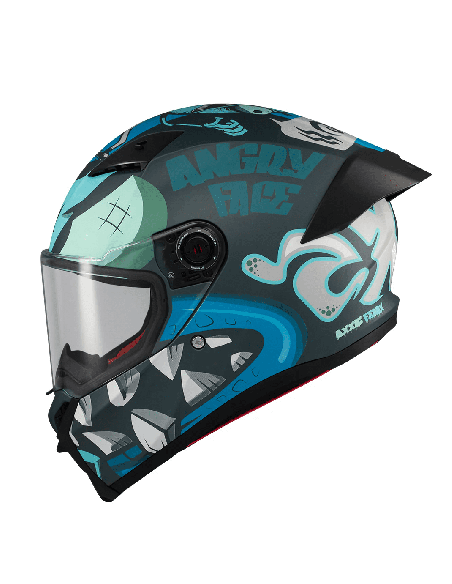 Casca integrala Axxis Fenix Angry Face C7 albastru mat - tip viziera: MT-V-31B - DKS429