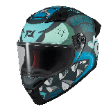 Casca integrala Axxis Fenix Angry Face C7 albastru mat - tip viziera: MT-V-31B - DKS429