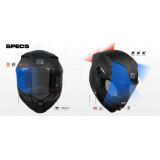 Casca integrala Axxis Fenix Angry Face C7 albastru mat - tip viziera: MT-V-31B - DKS429